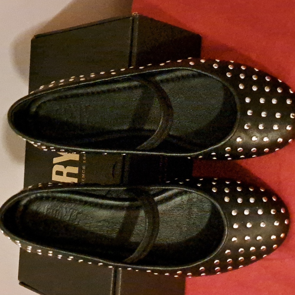 Frye Emma Studded Black Mary Jane Flats - Picture 8 of 8